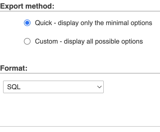 export phpMyAdmin